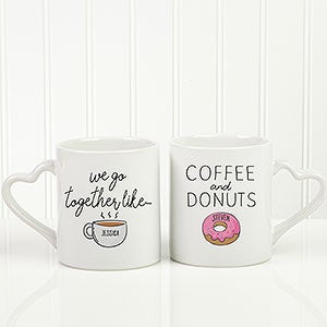 We Go Together Like Coffee & Donuts Personalized Mug Set