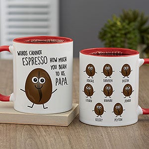 Coffee Puns Personalized Red Coffee Mug