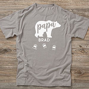 Papa Bear Personalized Hanes Adult ComfortWash T-Shirt