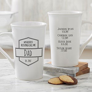 My Greatest Blessings White Custom Latte Mug