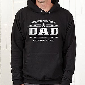 Personalized Hooded Sweatshirt - My Favorite People Call Me - Adult X-Large - Black