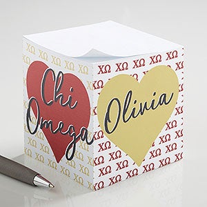 0 Chi Omega Personalized Note Cube