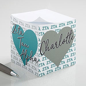 0 Zeta Tau Alpha Personalized Note Cube