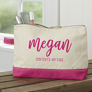 Scripty Name Personalized Pink Makeup Bag-21437-P