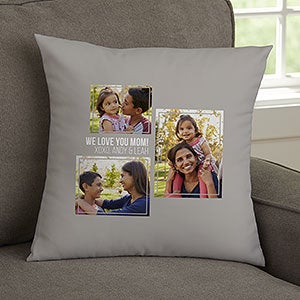 3 Photo Collage For Her Personalized 14-inch Velvet Throw Pillow