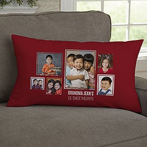 6 Photo Collage For Her Personalized Lumbar Velvet Pillow