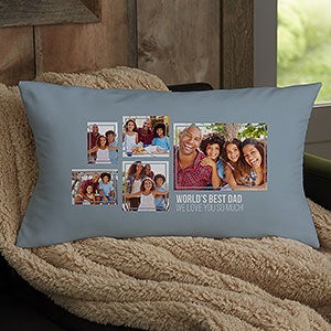 Men's 5 Photo Collage Personalized Lumbar Pillow