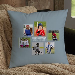 Men's 6 Photo Collage Personalized Small Throw Pillow
