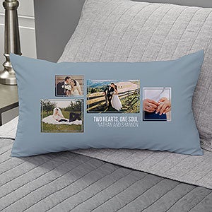 Wedding 4 Photo Collage Personalized Lumbar Pillow