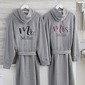 Elegant Couple Personalized Sweatshirt Robe - #21474