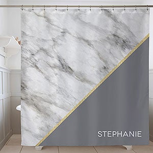 Personalized Marble Shower Curtain