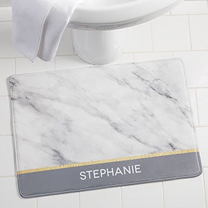 Personalized Foam Bath Mat - Marble Chic