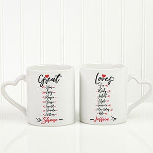 Great Loves Personalized Romantic Coffee Mug Set