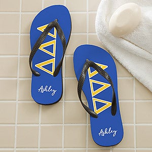 0 Tri Delta Sorority Personalized Flip Flops - Medium - Adult 8/9