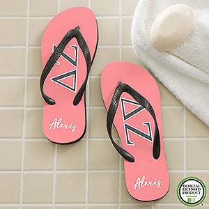 0 Delta Zeta Sorority Personalized Flip Flops - Large - Adult 10/11