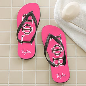 0 Gamma Phi Beta Sorority Personalized Flip Flops - Large - Adult 10/11