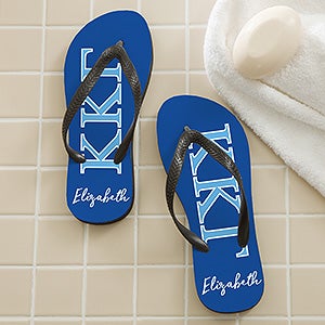 0 Kappa Kappa Gamma Sorority Personalized Flip Flops - Large - Adult 10/11