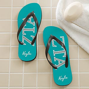 0 Zeta Tau Alpha Sorority Personalized Flip Flops - Large - Adult 10/11