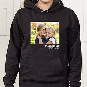 Photo Black Hooded Sweatshirt For Her - Adult X-Large - Black