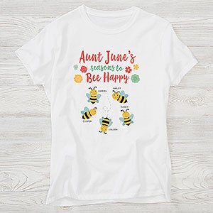 Bee Happy Personalized Ladies Fitted Tee