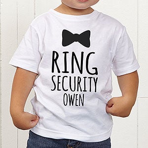 Personalized Ring Bearer Toddler Shirt - Bow Tie - Toddler 2T - Grey