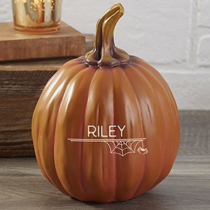 BOO! Personalized Resin Pumpkin - Small Orange