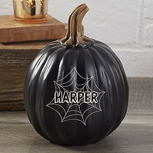 Spiderwebs Small Personalized Pumpkin