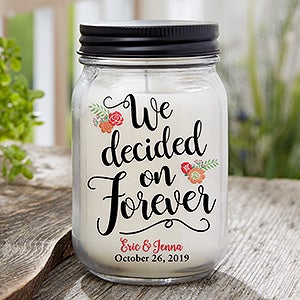 We Decided On Forever Personalized Wedding Candle Jar