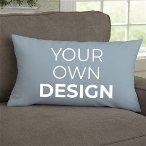 Design Your Own Personalized Lumbar Throw Pillow - Slate Blue