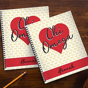 0 Chi Omega Sorority Personalized Notebooks