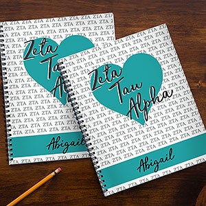 0 Zeta Tau Alpha Sorority Personalized Notebooks