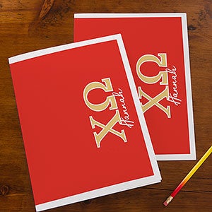 0 Chi Omega Sorority Personalized Folders