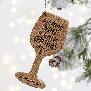 Eat Drink & Be Merry Personalized Cork Ornament