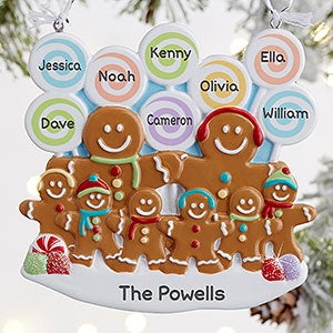 Gingerbread Family Personalized Ornaments