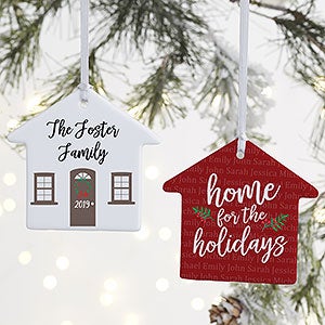 2 Sided Home For The Holidays Personalized Ornament