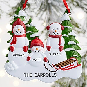 Details about   Personalized Snowman Family of 4 with a Dog or Cat Christmas Ornament 