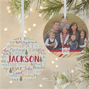 Whimsical Winter Family Personalized Photo Ornament