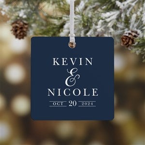 Moody Chic Personalized Wedding Ornament - 1 Sided Metal