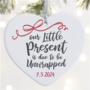 1-Sided Our Little Present Personalized Expecting Ornament