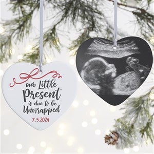 2-Sided Our Little Present Personalized Expecting Ornament