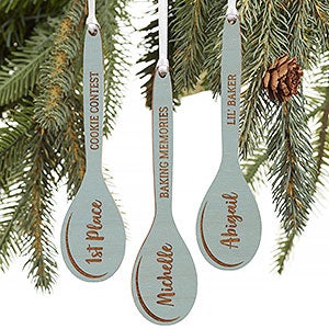 Best Chef Personalized Blue Wooden Spoon Ornament