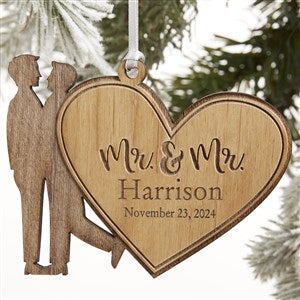 Mr & Mr Personalized Christmas Wood Ornament