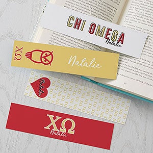 0 Chi Omega Personalized Bookmarks - Set of 4