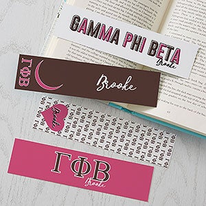 0 Gamma Phi Beta Personalized Bookmarks - Set of 4