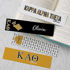 0 Kappa Alpha Theta Personalized Bookmarks - Set of 4