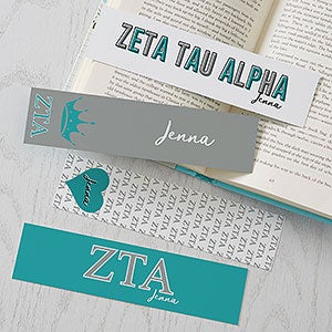 0 Zeta Tau Alpha Personalized Bookmarks - Set of 4