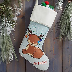 Whimsical Winter Characters Personalized Ivory Christmas Stockings
