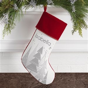Frosty Neutrals Personalized Burgundy Christmas Stockings