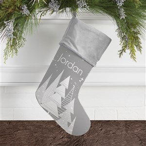 Frosty Neutrals Personalized Grey Christmas Stockings