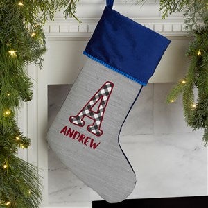 Farmhouse Christmas Personalized Blue Christmas Stockings